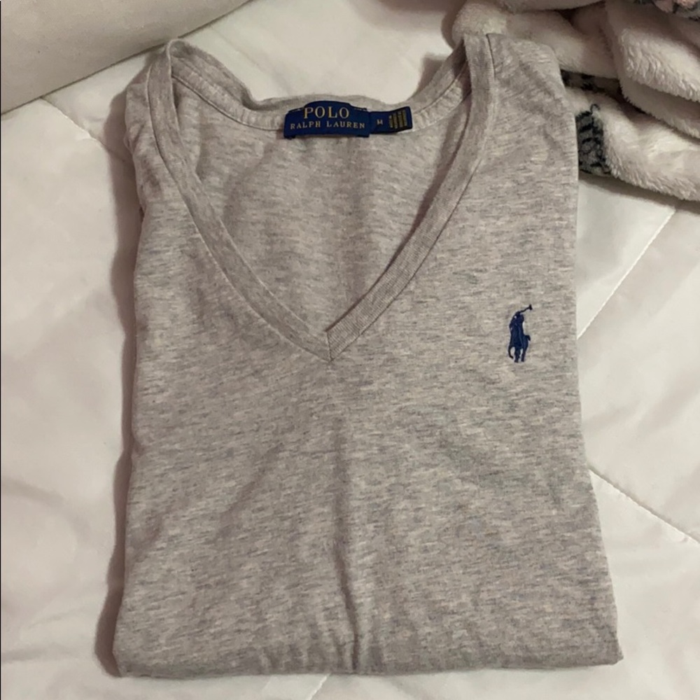 Polo gray v neck size medium